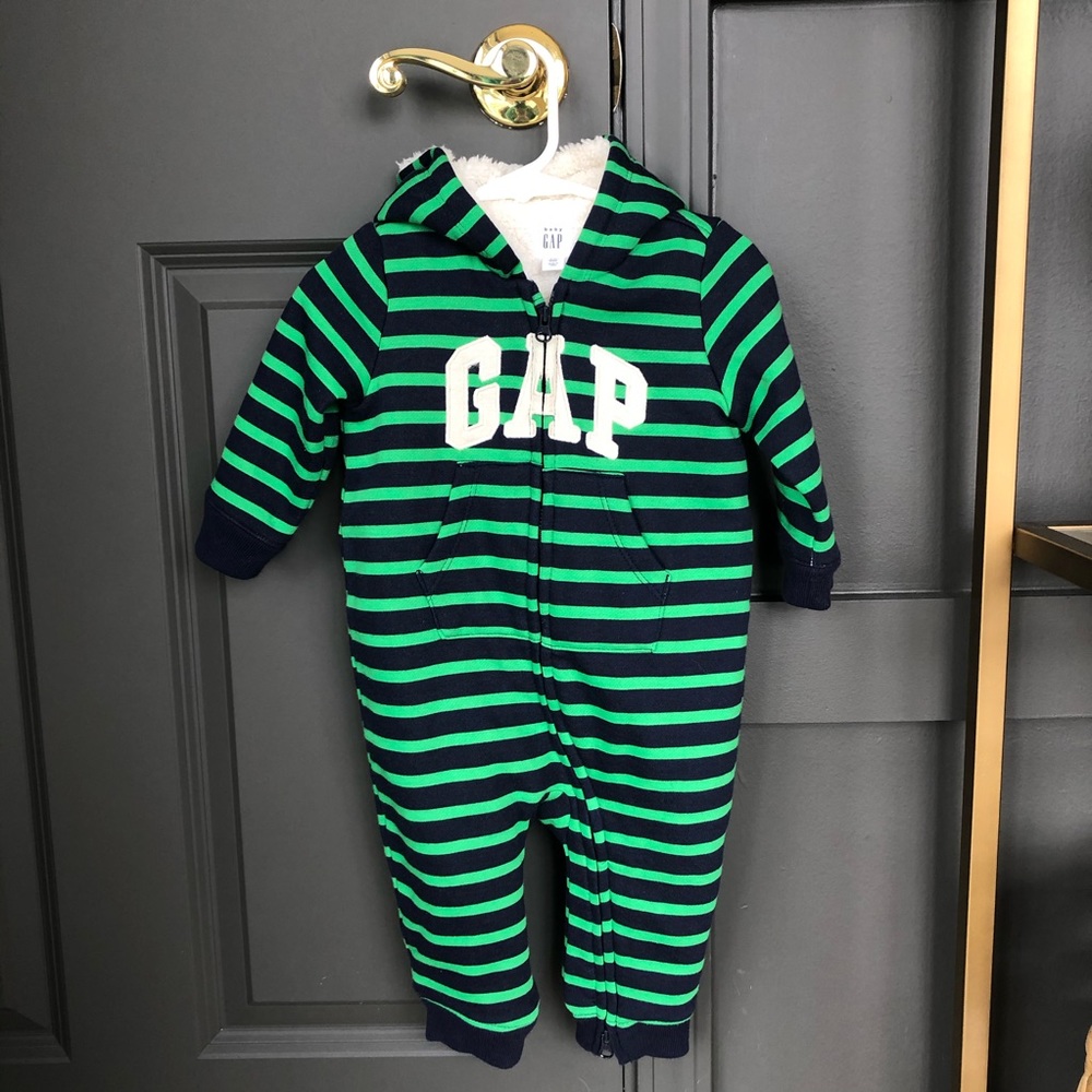 Baby Gap Striped Fleece Lined Onesie | 6-12 Months